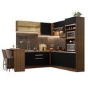 Ver imagem 3 de Armário de Cozinha Completa de Canto 504cm Rustic/Preto Glamy Madesa 01