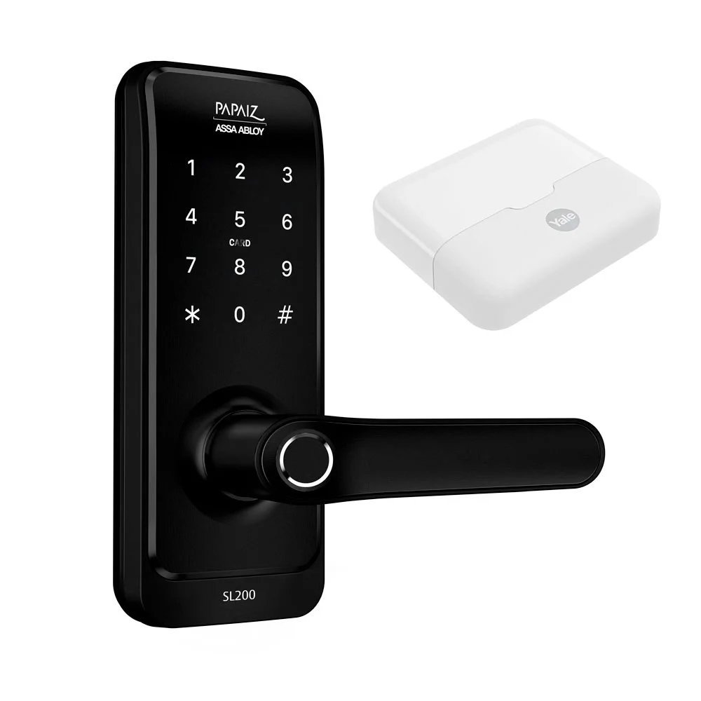 Fechadura Eletronica Digital Smart Lock de Embutir Sl205 Biometria e Senha - 1