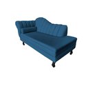 Ver imagem 4 de Recamier Decorativo Divã Amsterdã 187cm Lado Direito Bouclé Azul Marinho