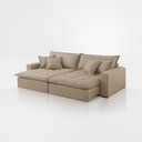 Ver imagem 6 de Sofá Cama Jupiter 3 Lugares Retrátil Reclinável 2,30m Linho com Molas Ensacadas