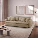 Ver imagem 1 de Sofá Cama Jupiter 3 Lugares Retrátil Reclinável 2,30m Linho com Molas Ensacadas