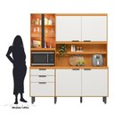 Ver imagem 6 de Kit Cozinha Murano 7 Portas 2 Gavetas em MDF com Vidro e LED