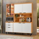 Ver imagem 2 de Kit Cozinha Murano 7 Portas 2 Gavetas em MDF com Vidro e LED