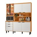 Ver imagem 4 de Kit Cozinha Murano 7 Portas 2 Gavetas em MDF com Vidro e LED