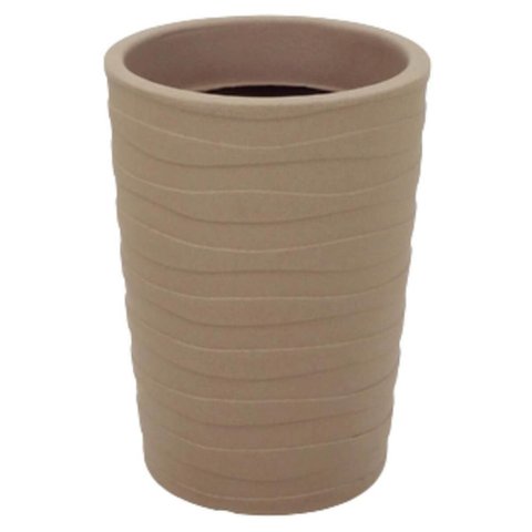 Vaso Grego Alto Decorativo de Flor 50cm Folhagem Tramontina Plástico Acabamento Granito Areia