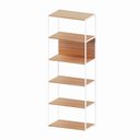 Ver imagem 2 de Estante de Livros Industrial 63CMX173CM Metal 5 Prateleiras e Decoração Executive Marrom/Macadâmia/Branco