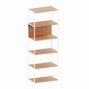 Ver imagem 4 de Estante de Livros Industrial 63CMX173CM Metal 5 Prateleiras e Decoração Executive Marrom/Macadâmia/Branco