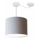 Ver imagem 3 de Lustre Pendente Cilíndrico com Desvio Md-4227 Cúpula em Tecido 40x30cm Rustico Cinza - Bivolt