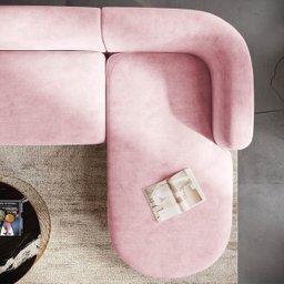 Sofá Modular Celinne Luxuoso Sala de Estar Decoração Luxo 265cm Suede - 7