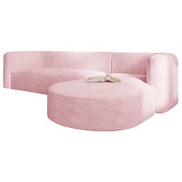 Sofá Modular Celinne Luxuoso Sala de Estar Decoração Luxo 265cm Suede - 6