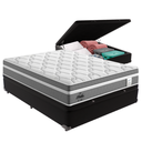 Ver imagem 1 de Cama Box Baú Casal e Colchão Molas Ensacadas Berlim Probel:preto