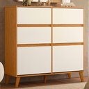 Ver imagem 2 de Comoda Sapateira Dora com 4 Gavetas e 2 Portas Basculante Cinamomo/off White