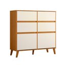 Ver imagem 1 de Comoda Sapateira Dora com 4 Gavetas e 2 Portas Basculante Cinamomo/off White