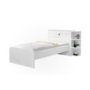Ver imagem 1 de Cama Solteiro Cabeceira Baú 2 Gavetas 3 Nichos Hortencia Branco / Branco Lilás Flex