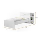 Ver imagem 6 de Cama Solteiro Cabeceira Baú 2 Gavetas 3 Nichos Hortencia Branco / Branco Lilás Flex