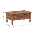 Ver imagem 3 de Mesa de Centro Retangular com 1 Gaveta em Madeira Maciça Marrom