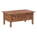 Ver imagem 2 de Mesa de Centro Retangular com 1 Gaveta em Madeira Maciça Marrom