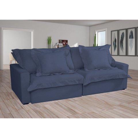 Sofá Cama Niágara 4 Lugares Retrátil e Reclinável 200cm Veludo com Molas Cinza Grafite