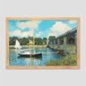 Quadro Claude Monet Ponte Em Argenteuil Vinil Moldura Bege 45X30Cm - 1