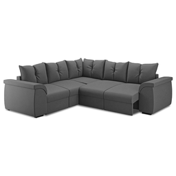 Sofá de Canto 5 Lugares Retrátil Qatar Suede Cinza - 1