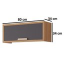 Ver imagem 3 de Armário Aéreo de Cozinha 100%mdf 80cm Geladeira 1 Porta Basculante Eloise Mgm Móveis Freijó/