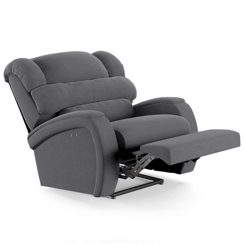 Poltrona do Papai Reclinável Kalie Power Touch Usb Fh9 Veludo Cinza - Mpozenato