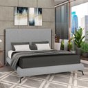Ver imagem 4 de Cama Casal Queen Base Box Pés de Ferro Estilo Industrial 176cm Otto P05 Linho Cinza Claro - Lyam