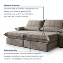 Ver mais imagens de Sofá Retrátil e Reclinável com Catraca Blindada 240cm Porto Bello Veludo Jolie/Cinza
