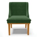 Ver mais imagens de Kit 4 Cadeiras Estofadas para Sala de Jantar Base Fixa de Madeira Castanho Lia Suede Verde - Ibiza