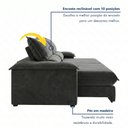 Ver imagem 5 de Sofá Retrátil e Reclinável com Catraca Blindada 280cm Porto Bello Cinza Veludo Jolie Grafite/Grafite