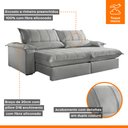 Ver imagem 7 de Sofá Retrátil e Reclinável com Catraca Blindada 200cm Porto Bello