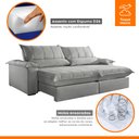 Ver mais imagens de Sofá Retrátil e Reclinável com Catraca Blindada 200cm Porto Bello