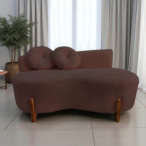 Namoradeira Sofá Feijão Lounge Orgânica Couro Marrom