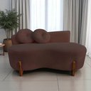 Ver imagem 1 de Namoradeira Sofá Feijão Lounge Orgânica Couro Marrom