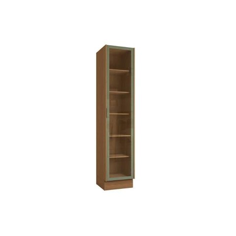 Paneleiro de Cozinha Vibra com 1 Porta 5 Prateleiras MDF-MDP 50cm Canela e Verde Pistache
