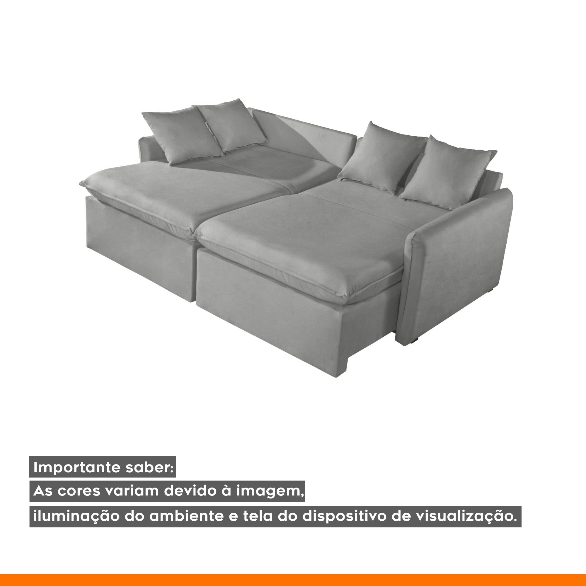 Sofá Cama Retrátil e Reclinável 180cm Flex - 13