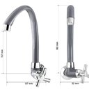 Ver imagem 3 de Torneira para Cozinha de Parede Bica Alta Abc Cinza Cromado - 300005614 - Tigre