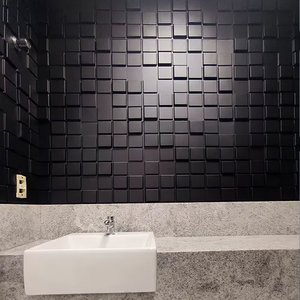 20 Placas Revestimento 3d Efeito Pixel Moderno Preto