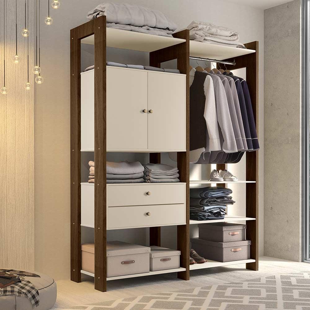 Guarda Roupa Closet Modulado Toronto Malbec / Off White