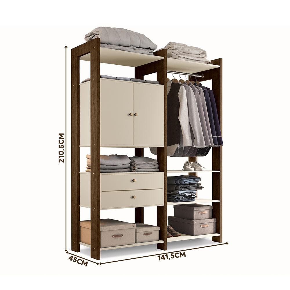 Guarda Roupa Closet Modulado Toronto Malbec / Off White - 4