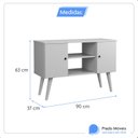 Ver imagem 6 de Rack para Tv até 50 Polegadas Viena com Nichos e Portas:preto/narure