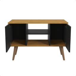 Rack para Tv até 50 Polegadas Viena com Nichos e Portas:preto/narure - 4