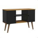 Ver imagem 1 de Rack para Tv até 50 Polegadas Viena com Nichos e Portas:preto/narure