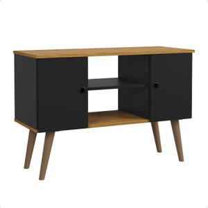 Rack para Tv até 50 Polegadas Viena com Nichos e Portas:preto/narure