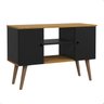 Rack para Tv até 50 Polegadas Viena com Nichos e Portas:preto/narure - 1
