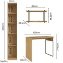 Ver imagem 3 de Conjunto Escritório Industrial MDF com Armário 240cm Escrivaninha e Nicho Yescasa Marrom
