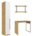 Ver imagem 2 de Conjunto Escritório Industrial MDF com Armário 240cm Escrivaninha e Nicho Yescasa Marrom