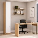 Ver imagem 1 de Conjunto Escritório Industrial MDF com Armário 240cm Escrivaninha e Nicho Yescasa Marrom