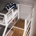 Ver imagem 3 de Beliche Casal/ Solteiro com Escada na Lateral Preto Stuart:branco