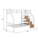 Ver imagem 4 de Beliche Casal/ Solteiro com Escada na Lateral Preto Stuart:branco